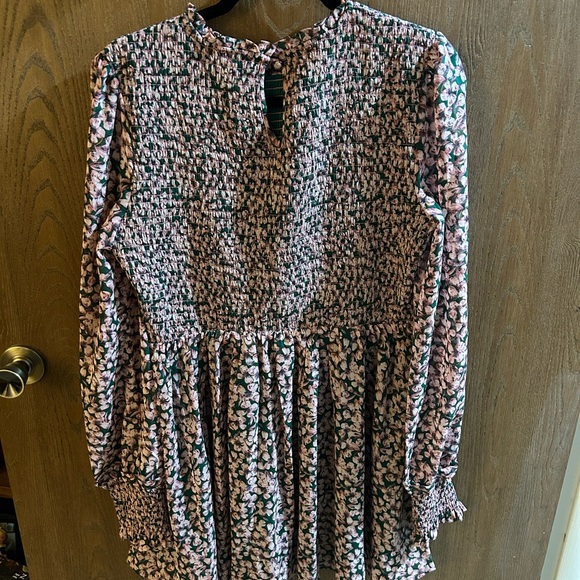 Lulu's Floral Green and Pink Forever Smocked Dress - Picture 5 of 6